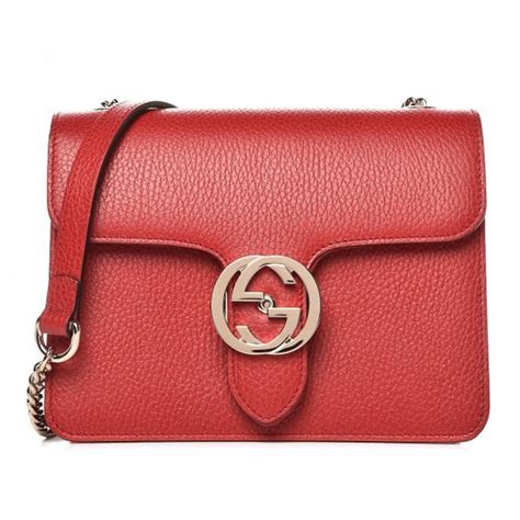 gucci gg interlocking red leather cross body bag|genuine gucci crossbody bags.